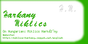 harkany miklics business card
